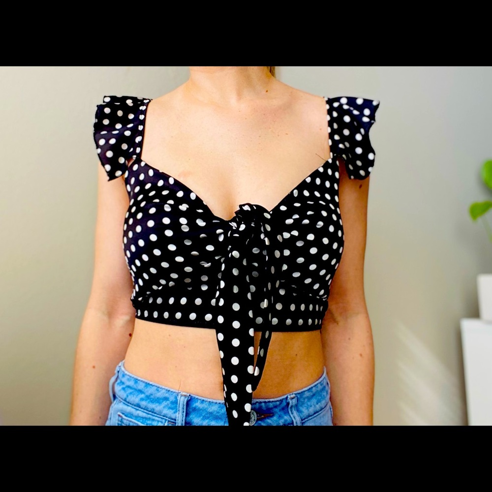 Nasty Gal Polka Dot Crop Top